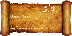 Süss Huba névjegykártya